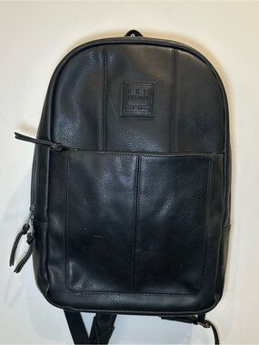 IKE BEHAR Black Leather Backpack – Classic Minimal Style